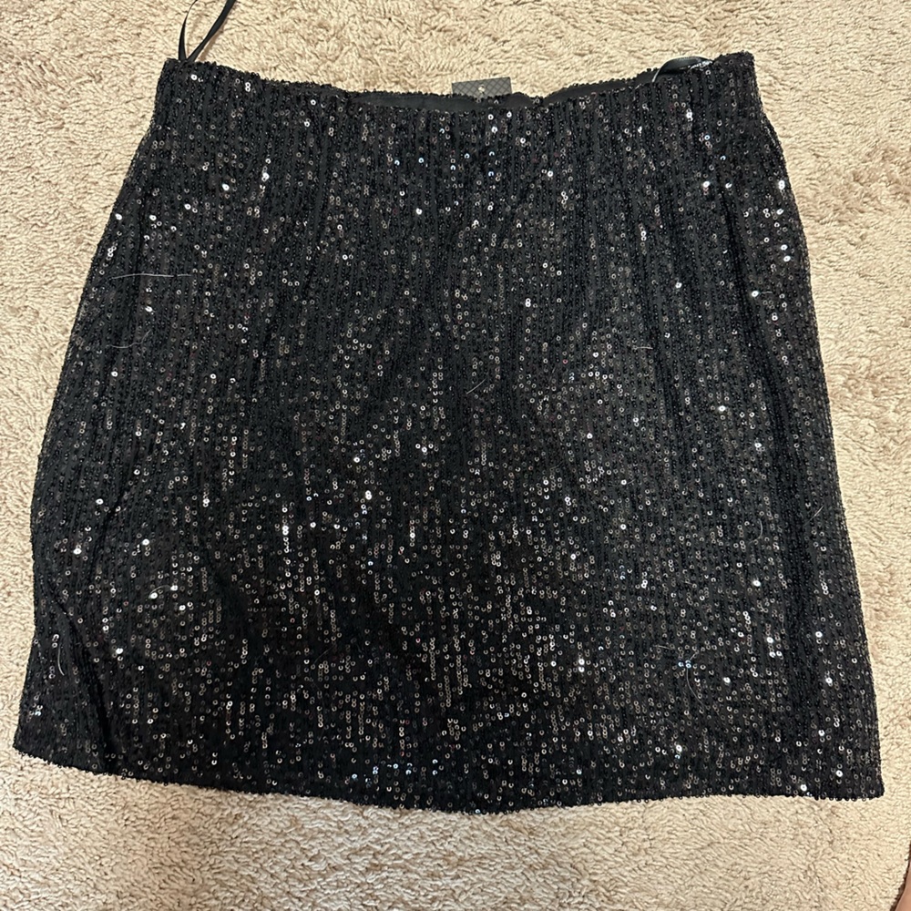 City Chic black sequin mini skirt